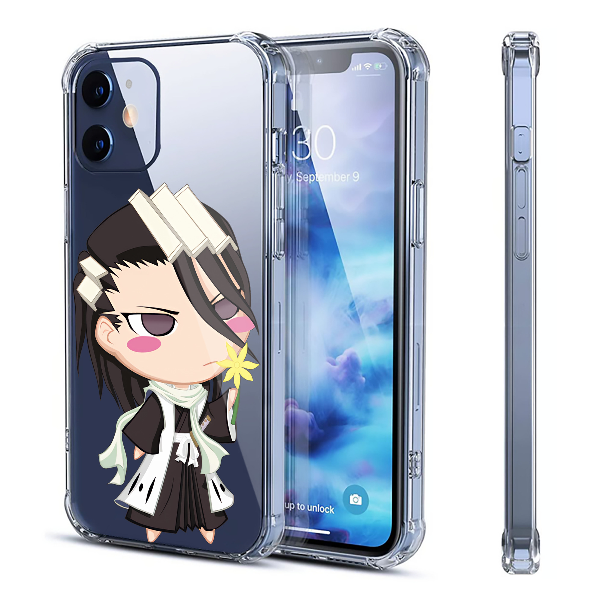 （画像用） ブリーチ くちき びゃくや BLEACH Kuchiki Byakuya 【iPhone 12シリーズ対応】透明スマホケース（クリアソフトケース）